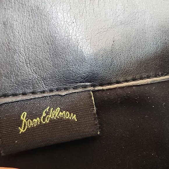 Sam Edelman Size 8.5 Penny Riding Boots Black Leather Knee High Zip Snap Block H - Picture 7 of 10